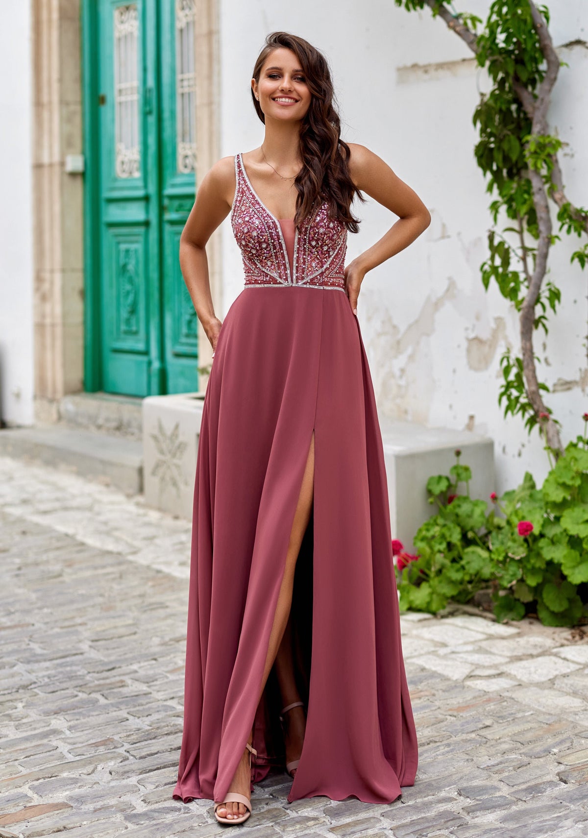 marsala bridesmaid dresses Marsala Red Infinity Bridesmaid Dress in Floor Length with Multi Folded Skirt